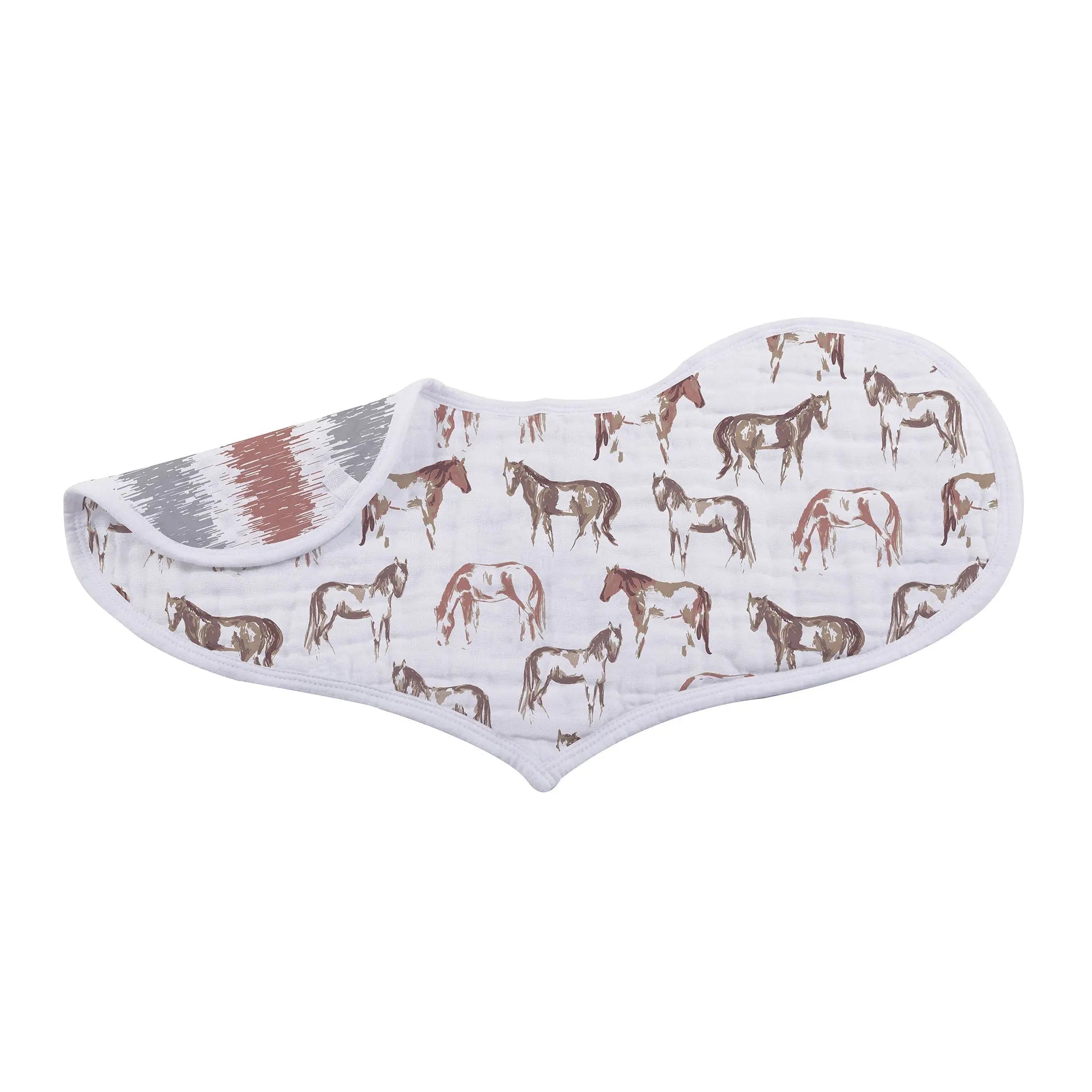 Desert Rose & Wild Horse Cotton Heart Bibs 2Pk