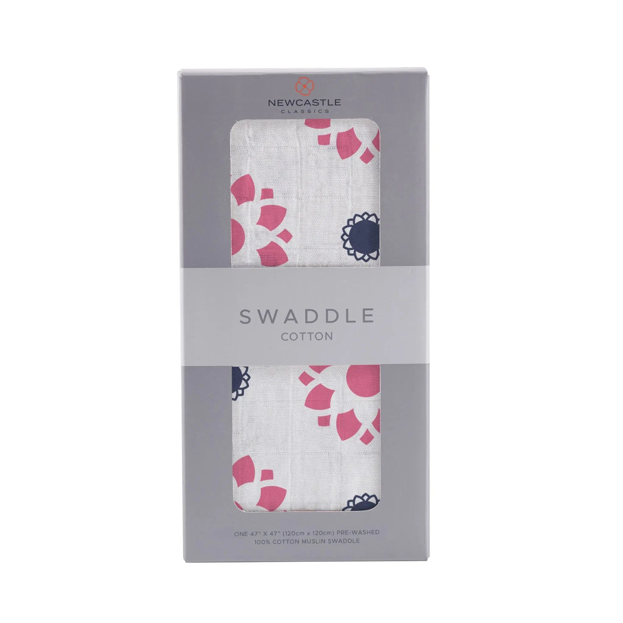 Primrose Indigo Cotton Muslin Swaddle Newcastle Classics