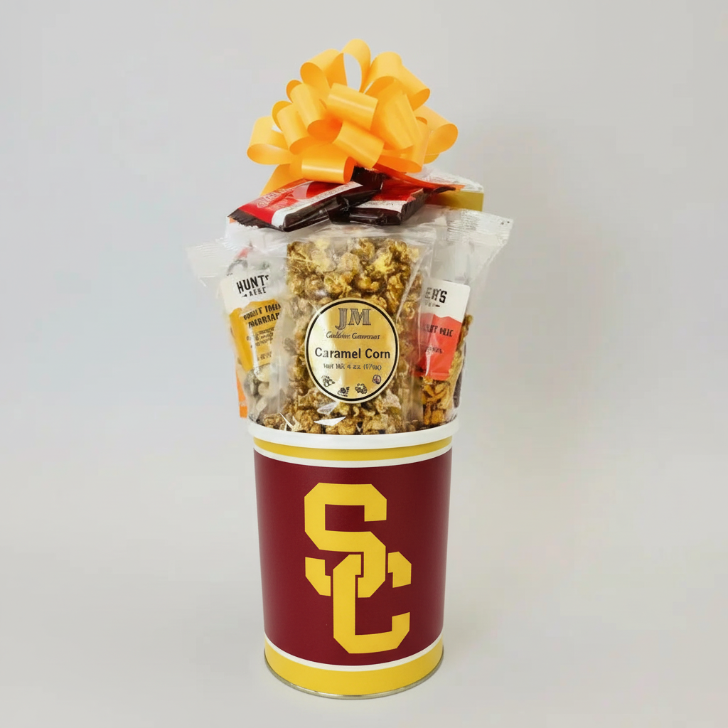 USC Trojans Gift Tin Basket - Gold Bow