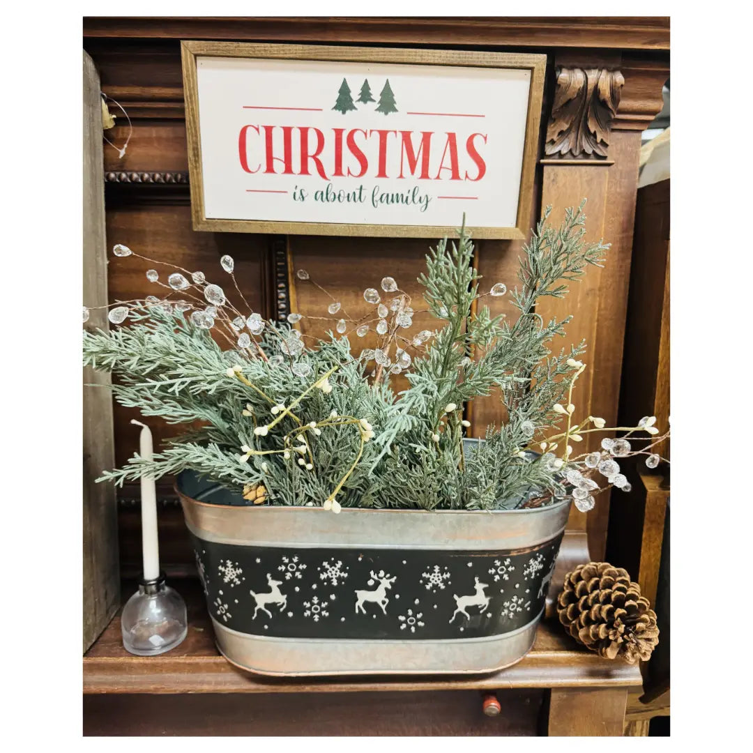 Cesta de regalo navideña de renos de primera calidad