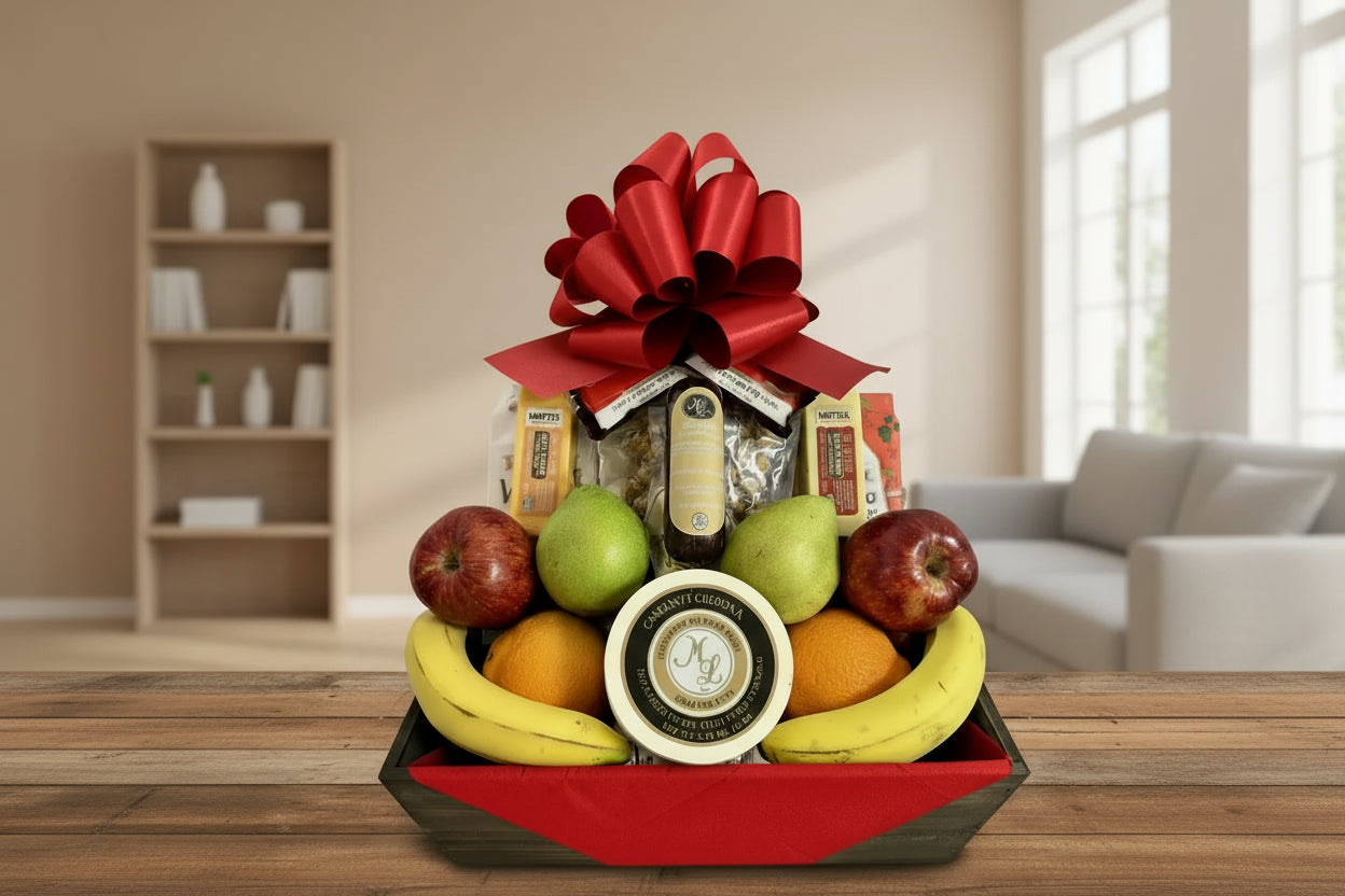 JCF - Cheese, Fruit, Gourmet Snacking Gift Basket