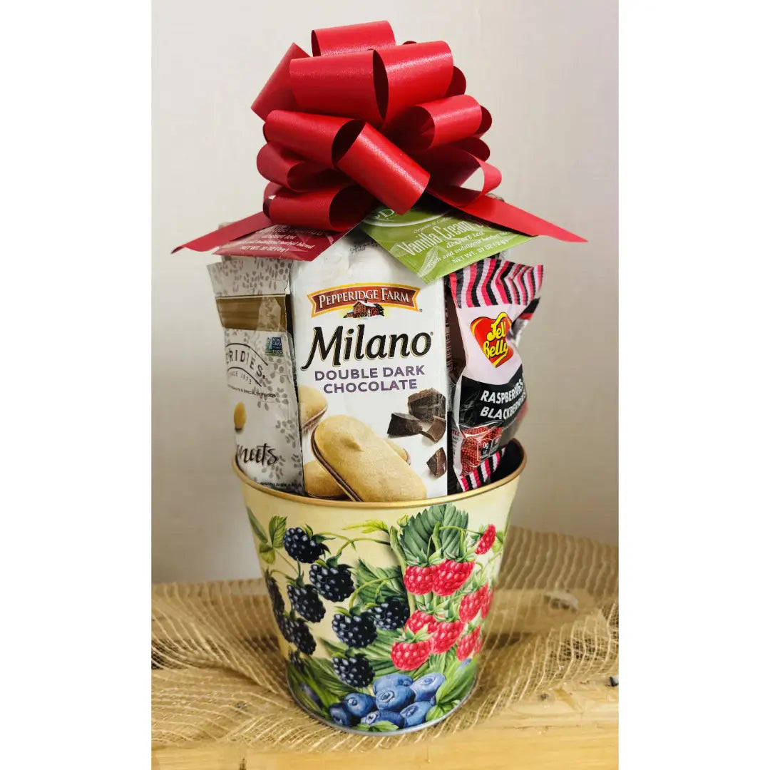 Cesta pequeña de lata de regalo de bayas