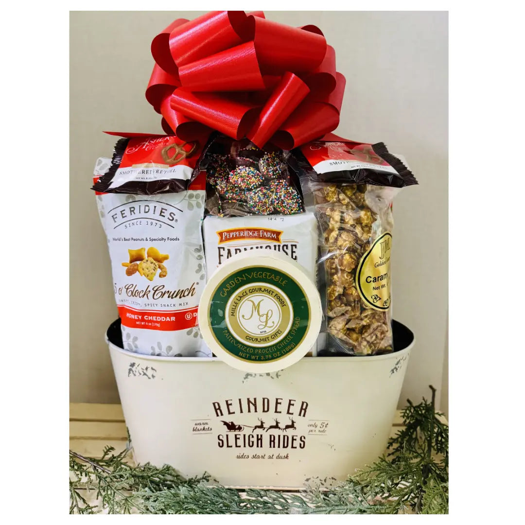Reindeer Sleigh Rides Gift Basket