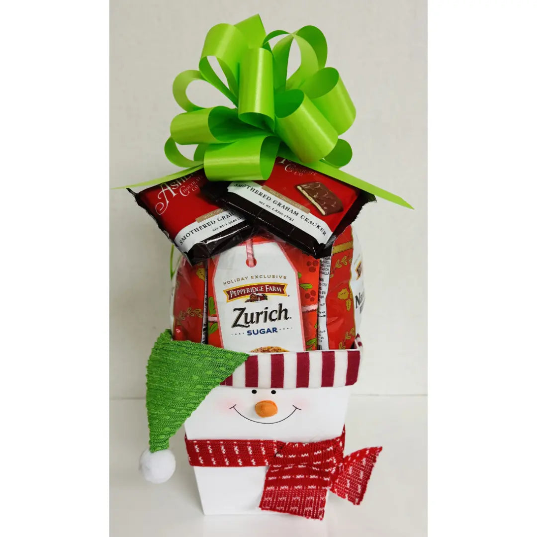 Caja de regalo navideña con muñeco de nieve - Regalo navideño