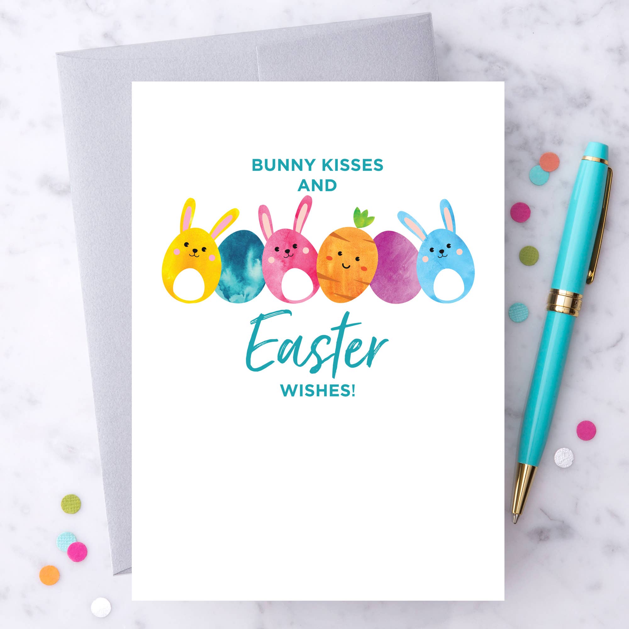 Bunny Kisses & Easter Wishes Greeting Card