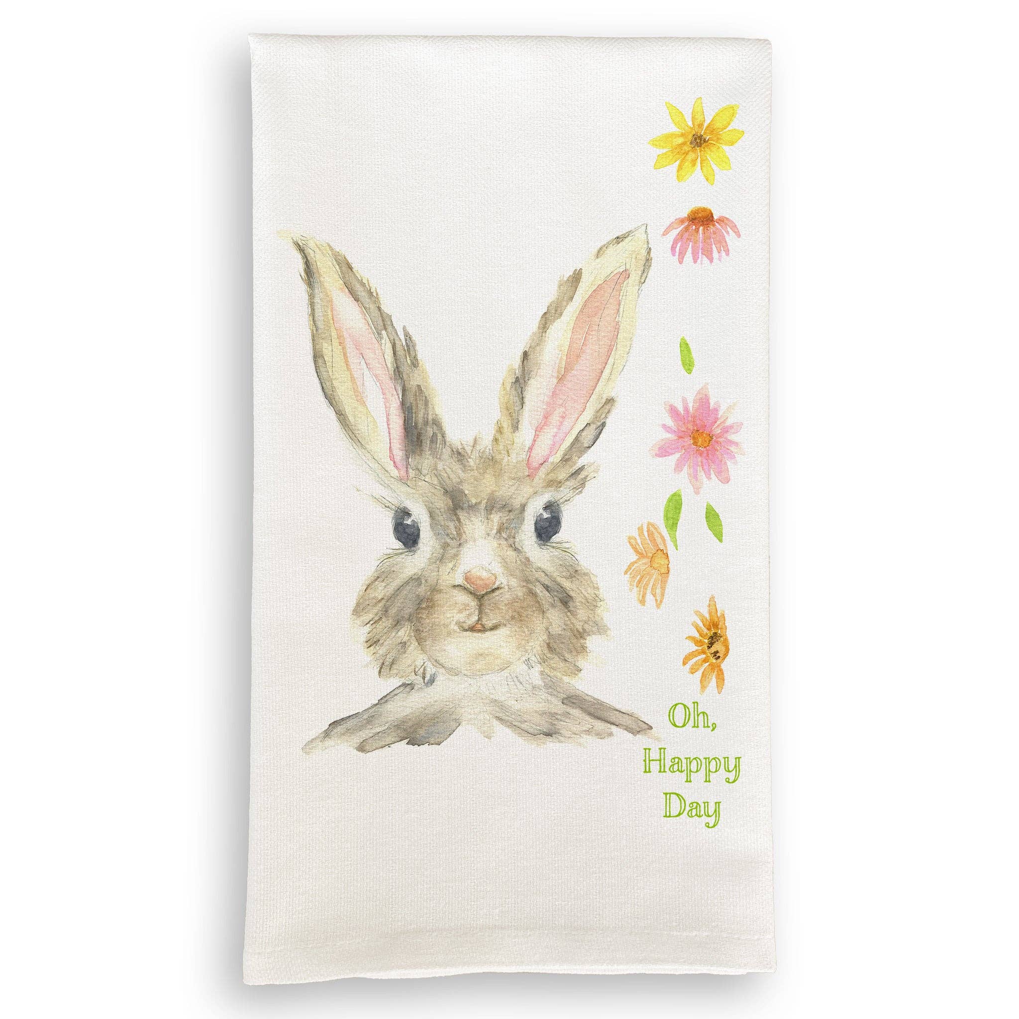Oh Happy Day Easter Bunny: Dishtowel - Clearance