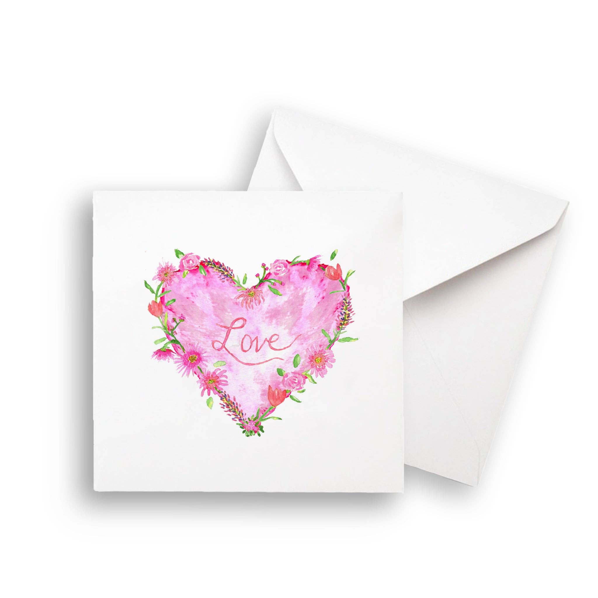 French Graffiti - Solid Floral Heart: - / Keep Words / Notecard