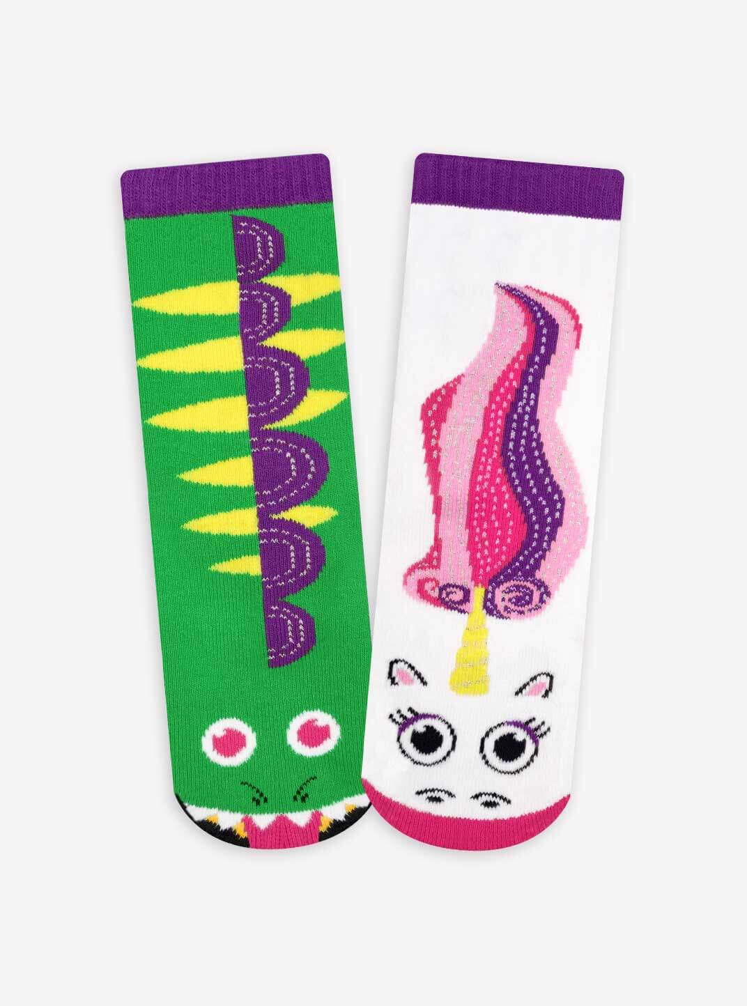 Dragon & Unicorn Mismatched Crazy Fun Socks Ages 4-8