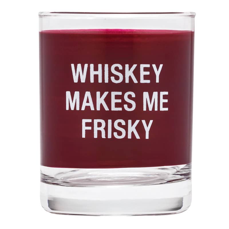 Whiskey Makes Me Frisky Rocks Glass