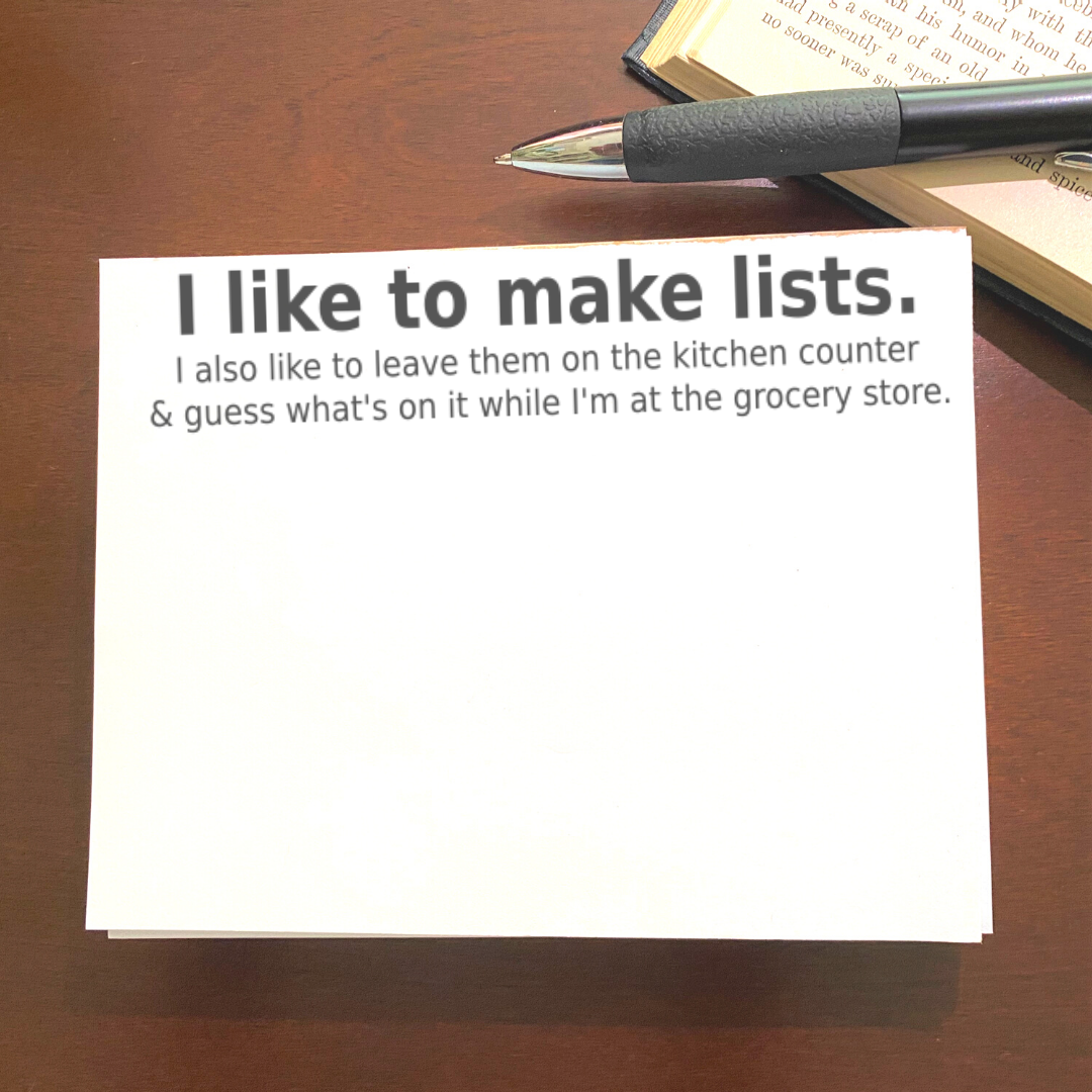 I like to make lists note pad