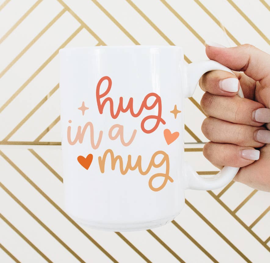 Hug in a Mug Coffee Cup, Happy Cup