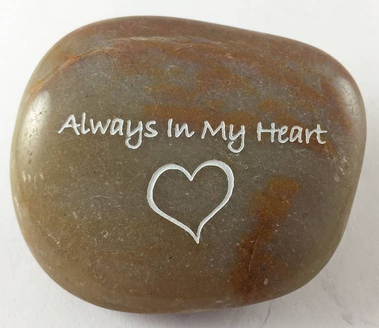Inspirational River Rock Word Stones - Always In My Heart