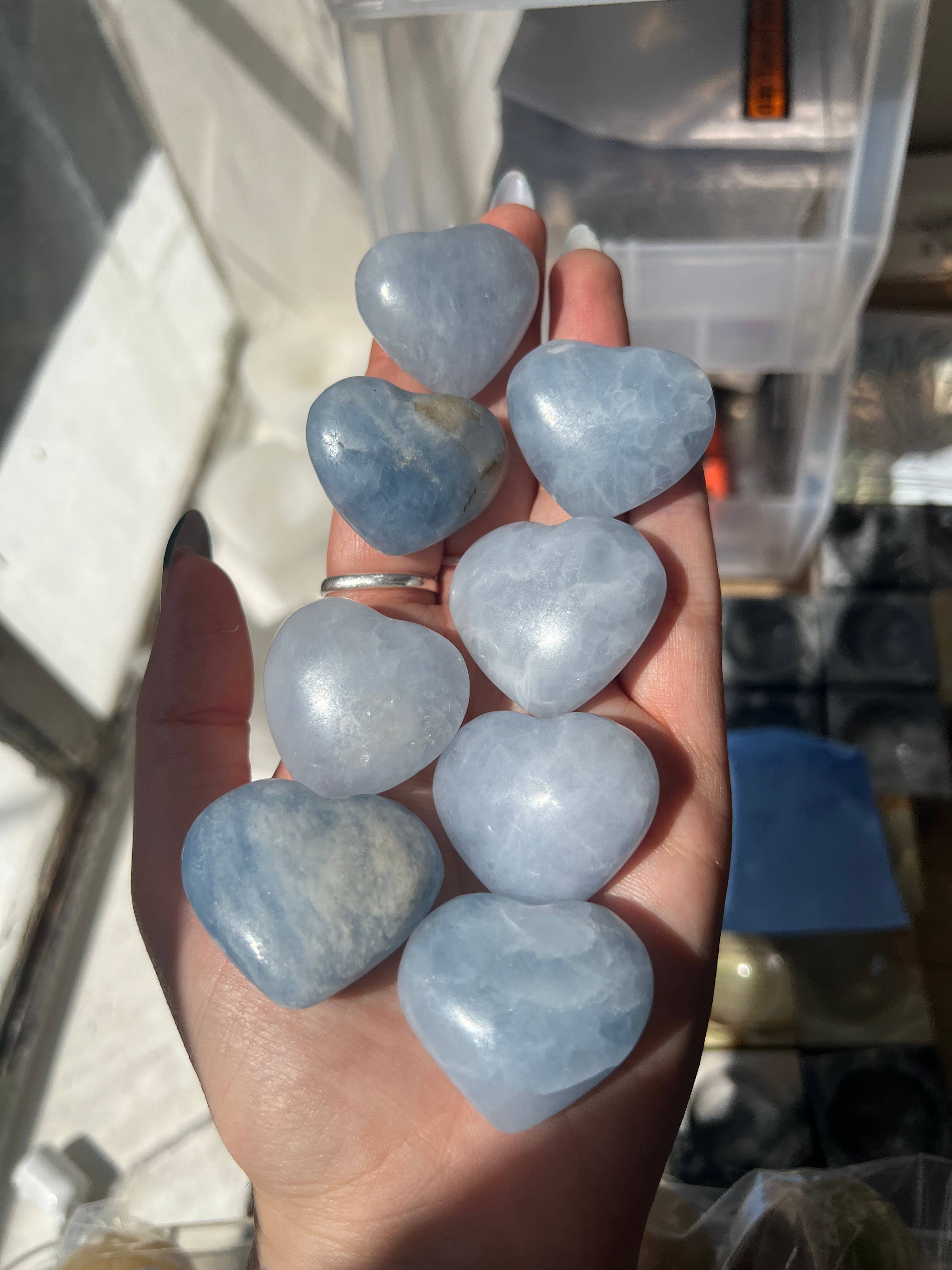 Mini Blue Calcite Crystal Heart