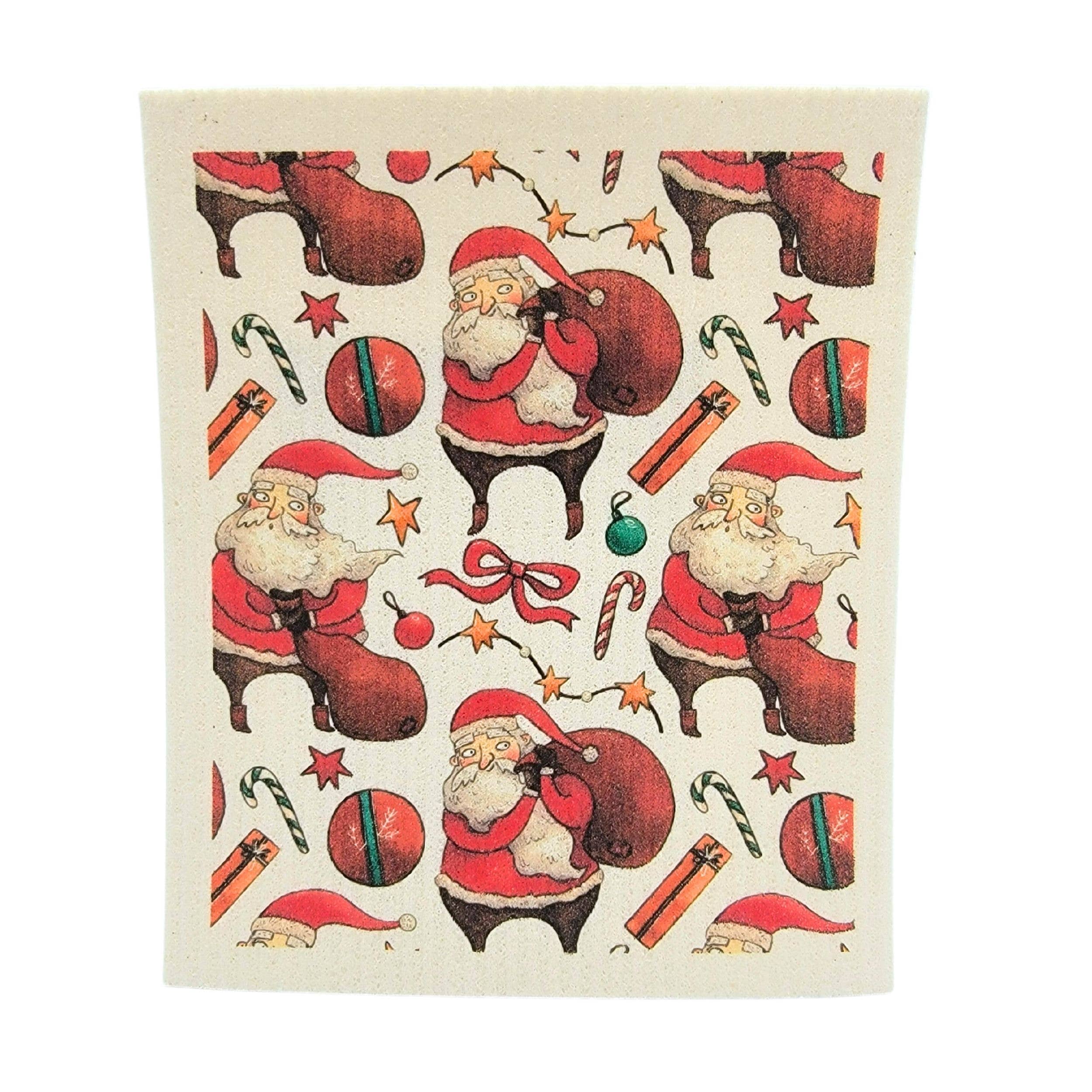 Santa's gift sack Swedish Dishcloth - Christmas Decor