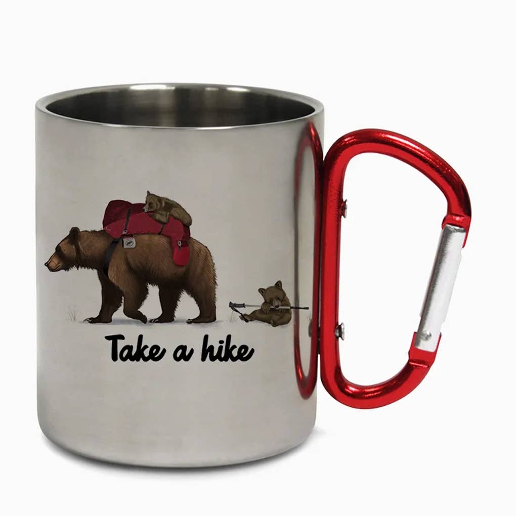 Take A Hike Bears Carabiner Steel Camping Mug