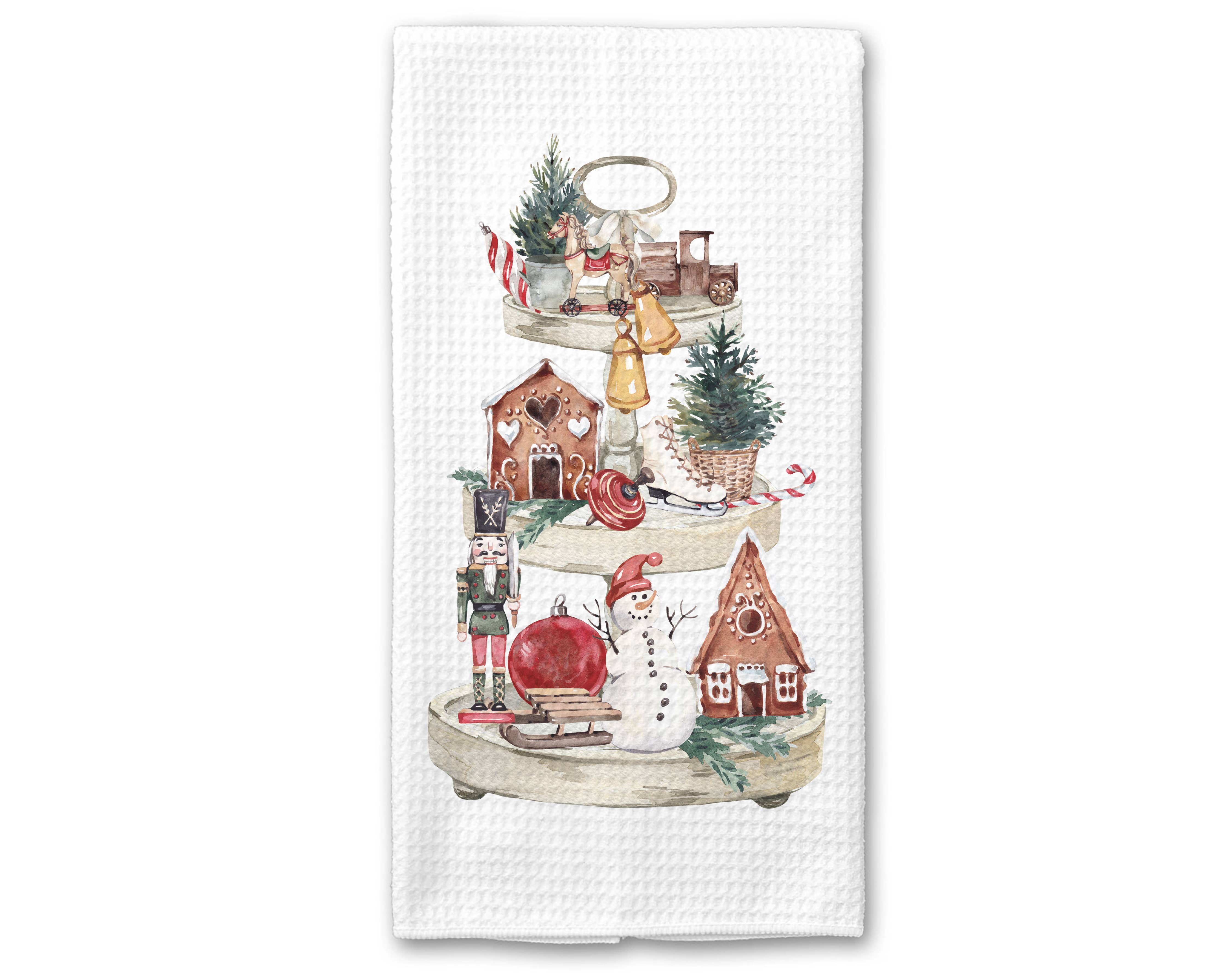 Farmhouse Winter Holiday Kitchen Towel - Clearance