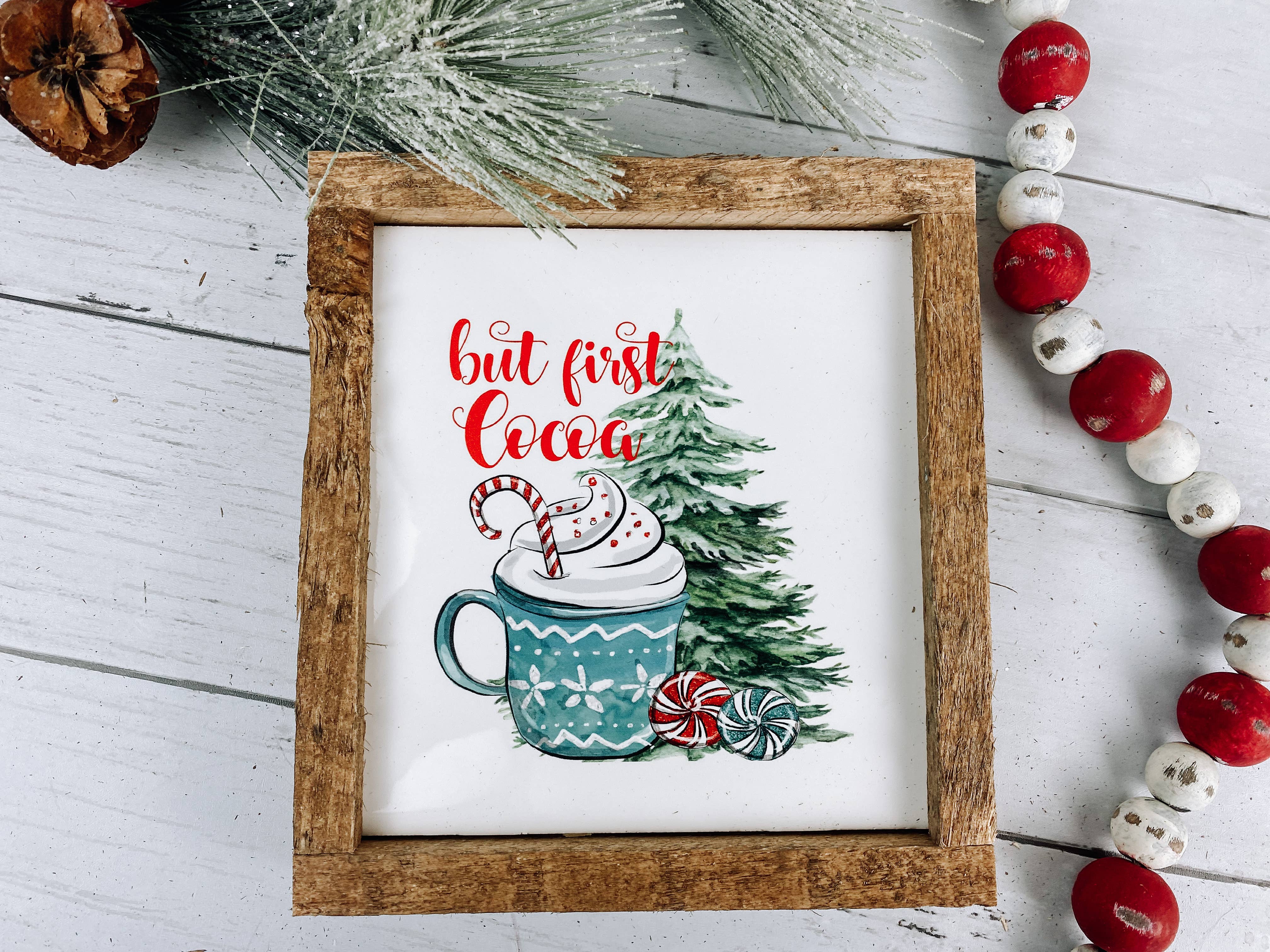 But First Cocoa Subway Tile Sign, Christmas - Clearance