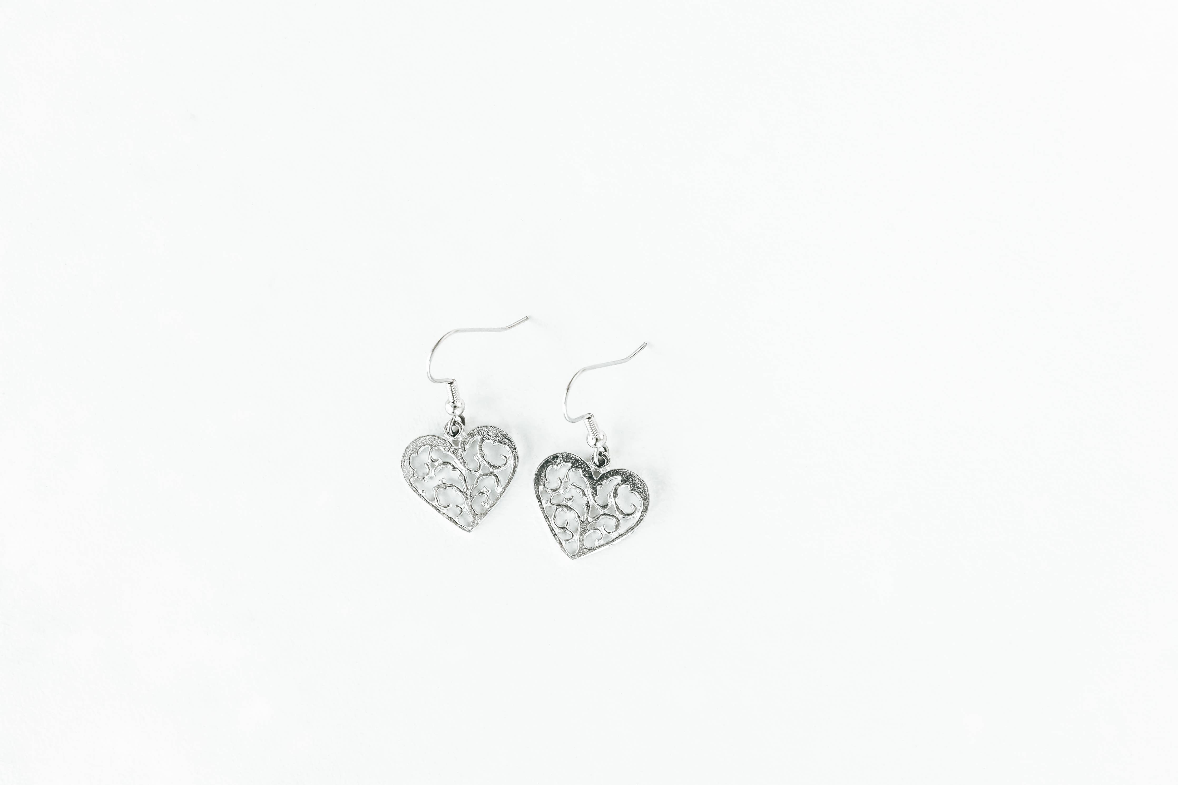 Swirly Heart Earrings - Love Gift for Women