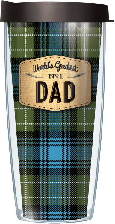 World's Greatest Dad on Blue Flannel Tumbler