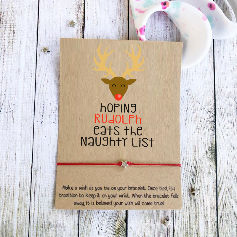 Hoping Rudolph Eats The Naughty List Wishlet Bracelet - Clearance