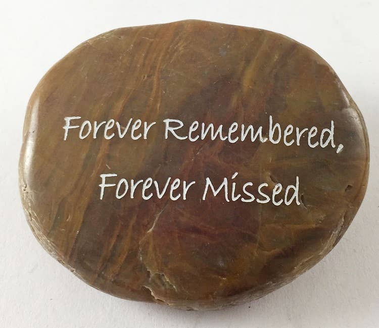 Inspirational River Rock Word Stones - Forever Remember Forever Missed
