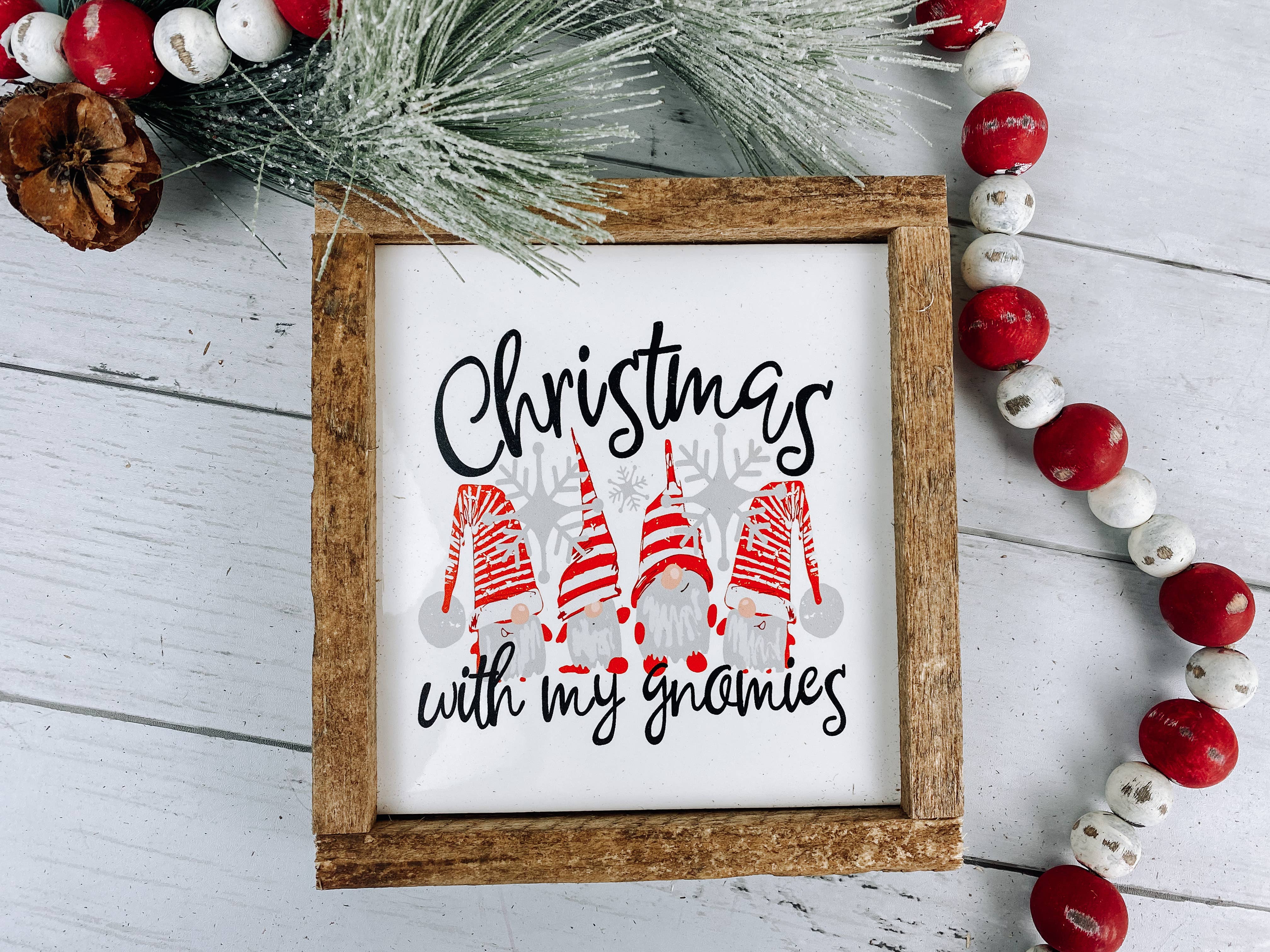 Christmas With My Gnomies Subway Tile Sign