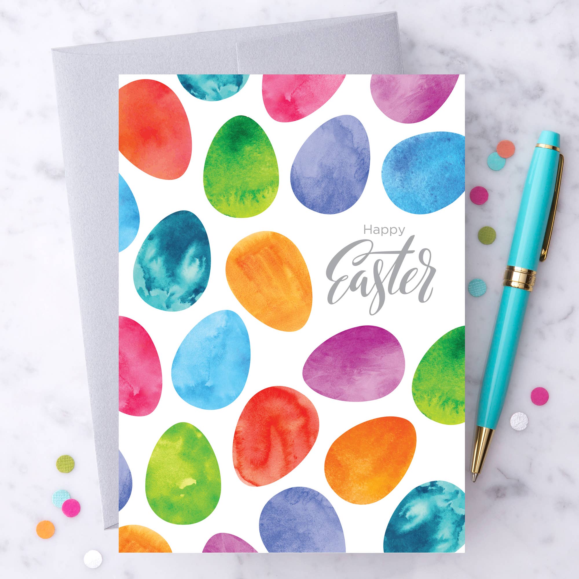 Happy Easter Watercolors Greeting Card