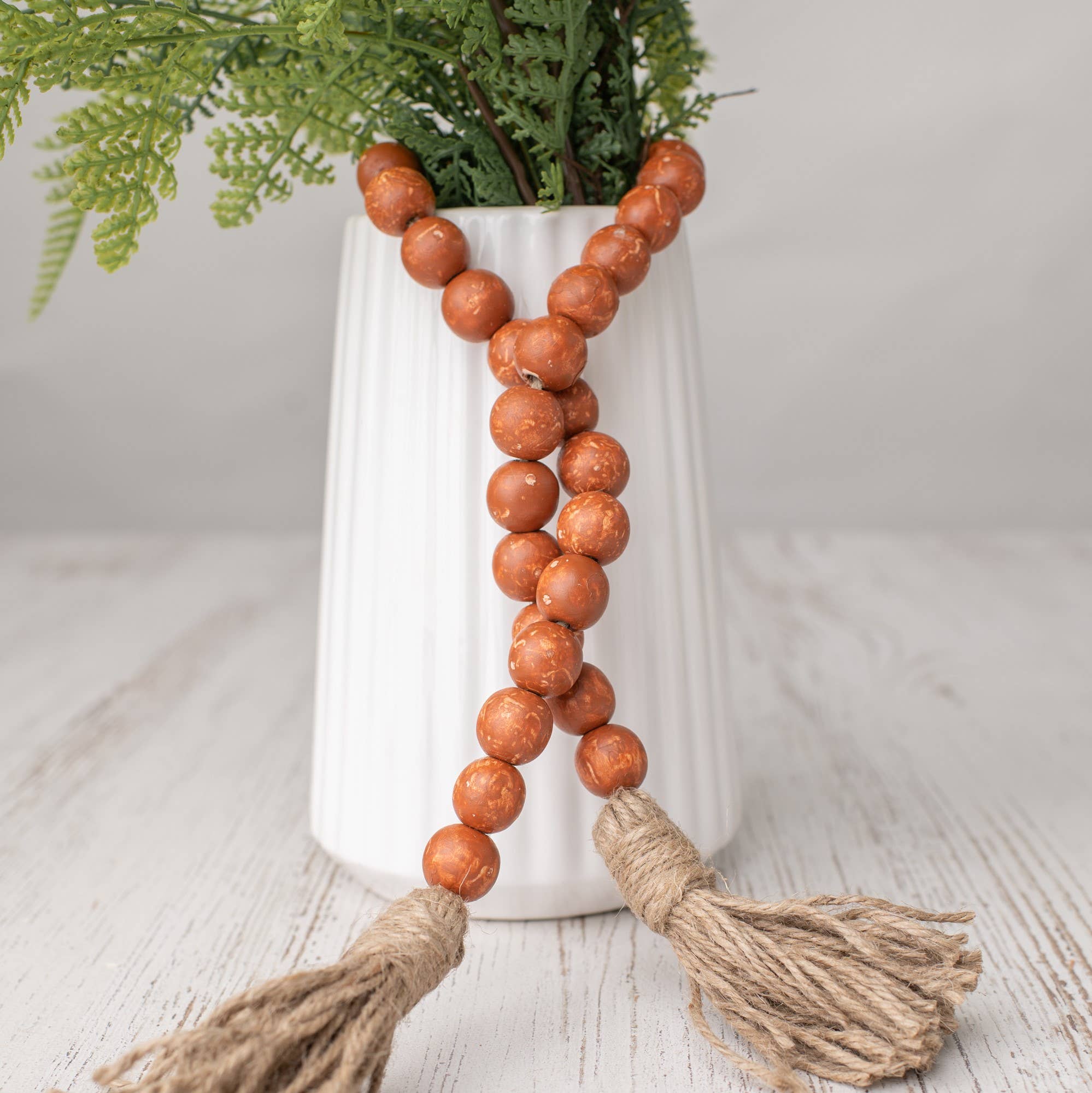 Orange Wood Bead Short Garland – Jenny's Gift Baskets