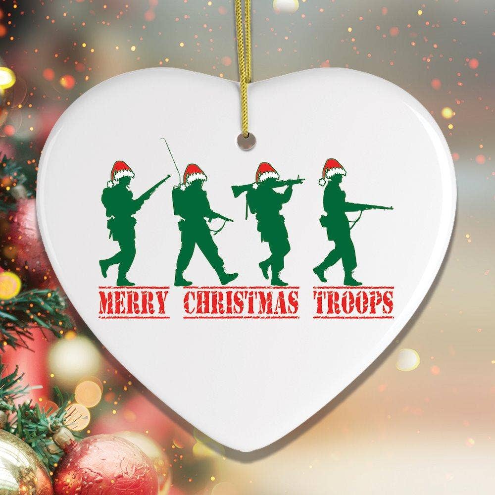 Merry Christmas Troops Military Honor Ornament - Clearance