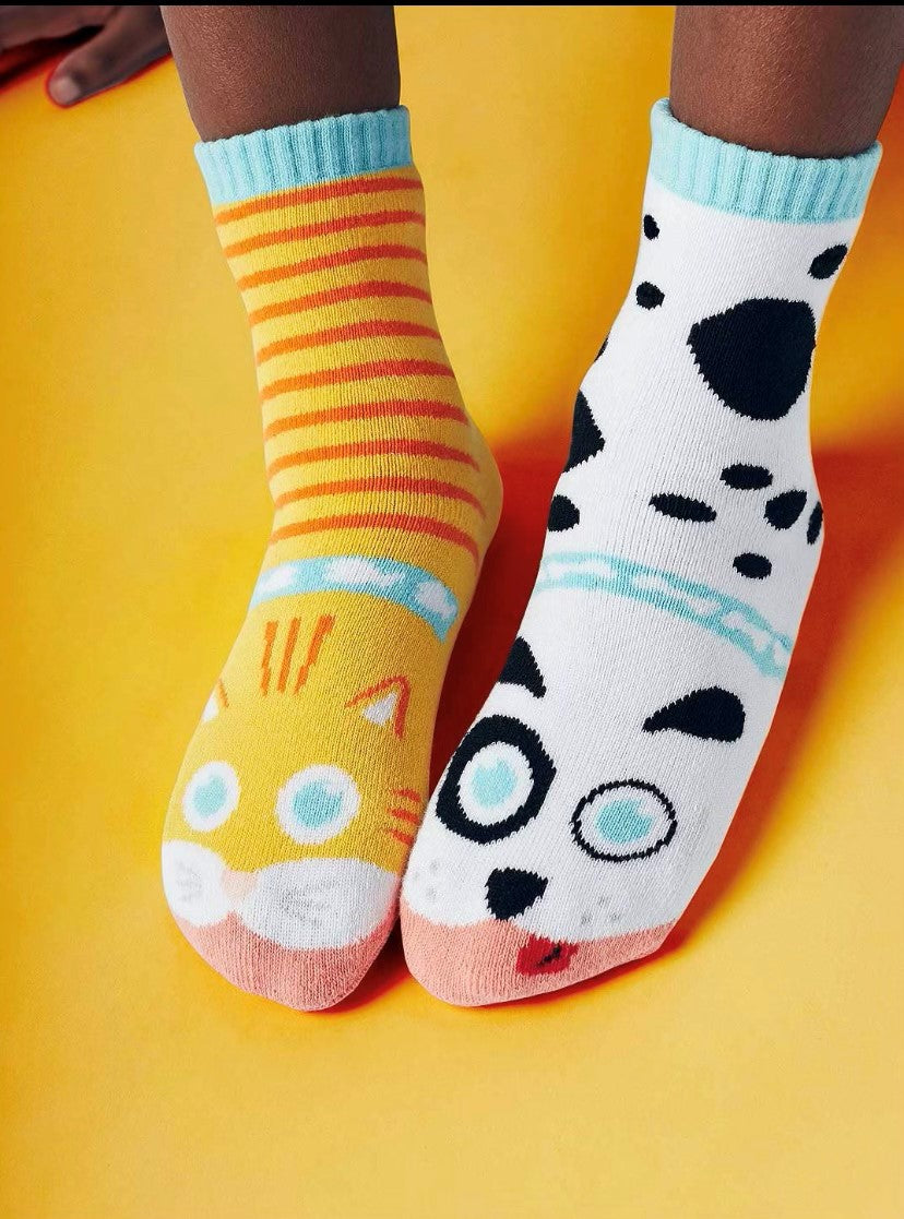 Cat & Dog Socks Age 9-12