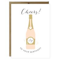 Cheers Champagne Birthday  Card