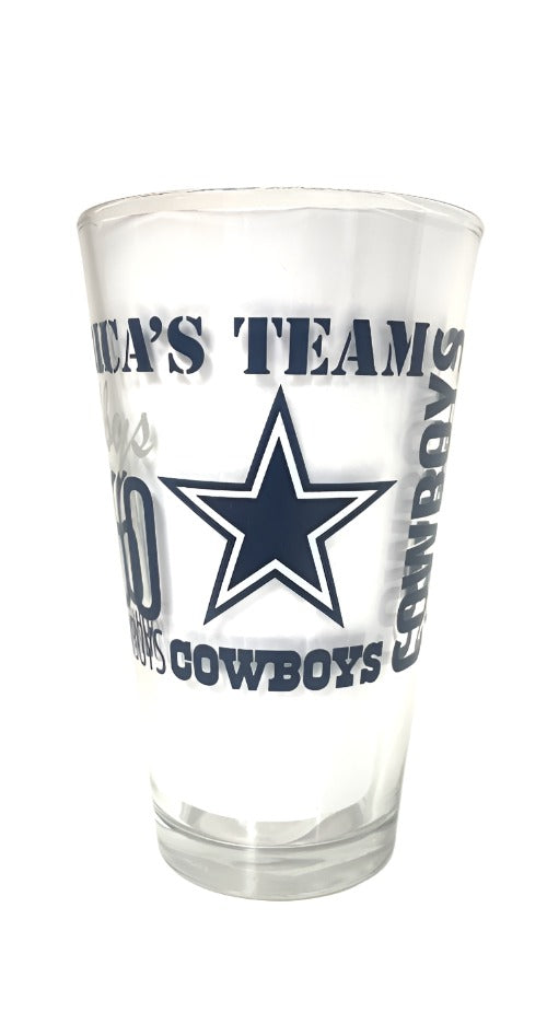 Dallas Cowboys 16oz. Glass Tankard Cup with Gift Box