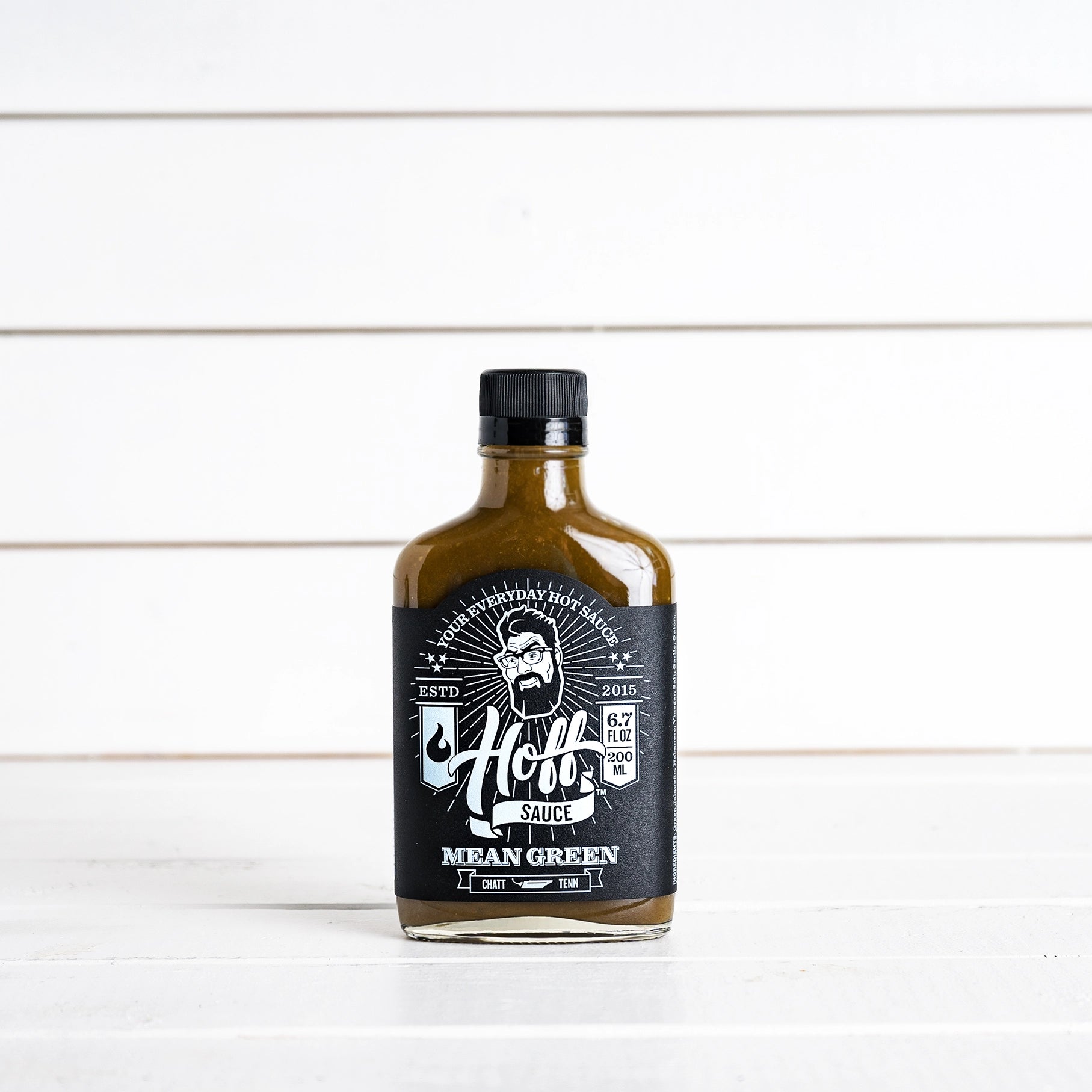Mean Green - Hoff's Green Jalapeno Hot Sauce - 6.7oz Flask