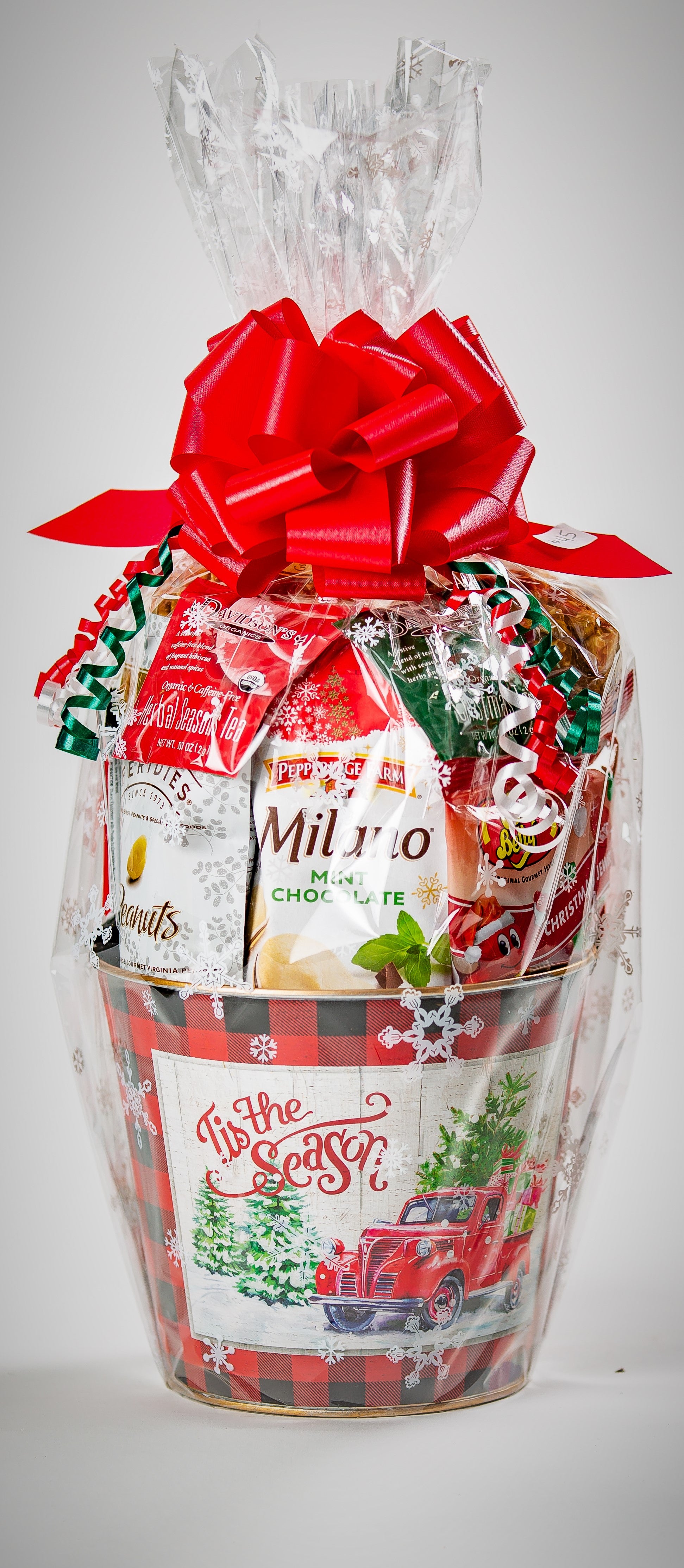 Christmas Holiday Silver Gift Basket - Small - Le Chocolatier