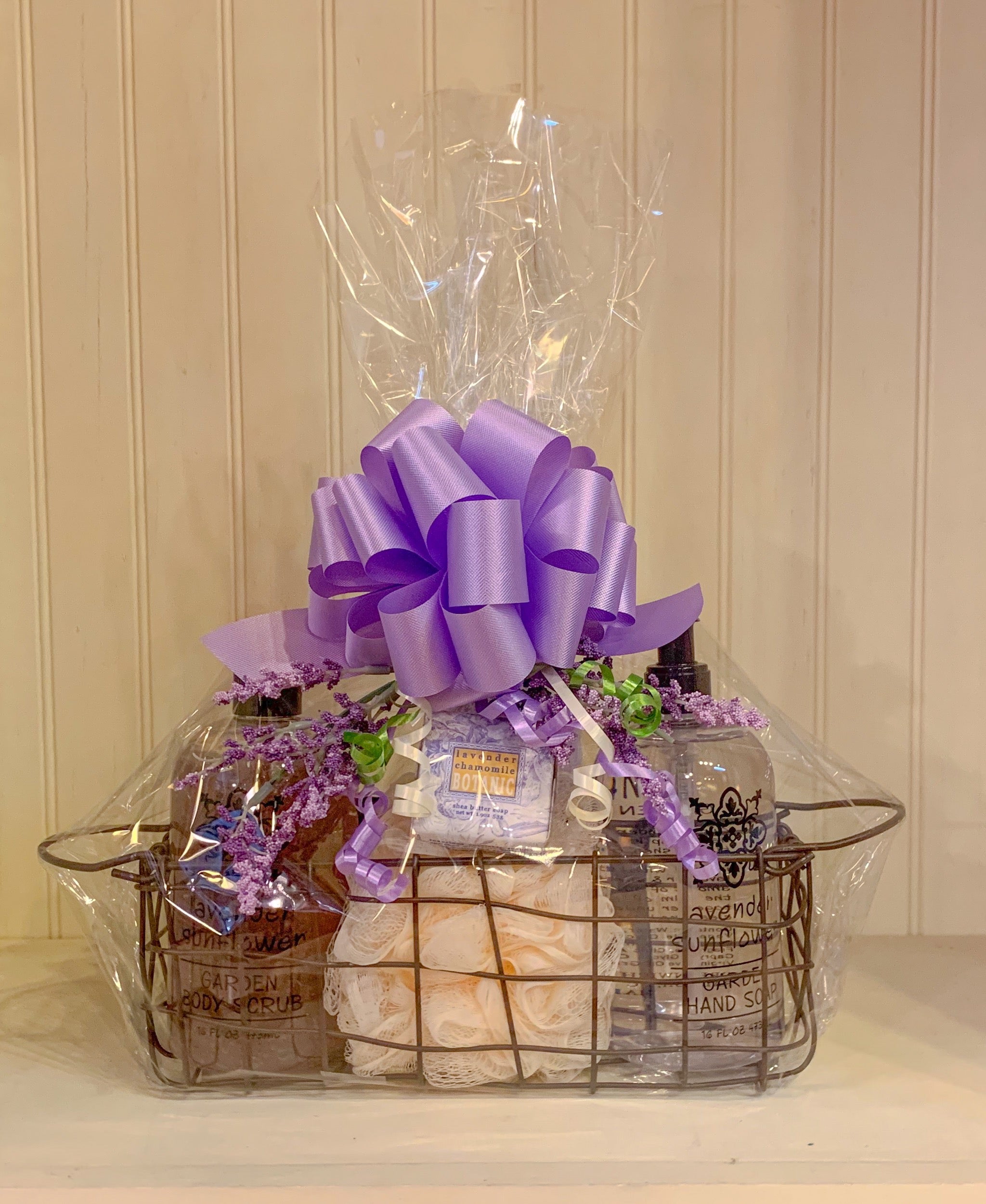 Lavender Chamomile Bath Body Basket Lavender Spa Basket