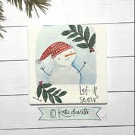Let It Snow Sandstone Coaster -Clearance