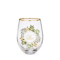 Live In The Moment Stemless Wine Glass
