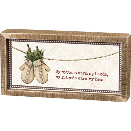Warm My Heart Inset Box Sign