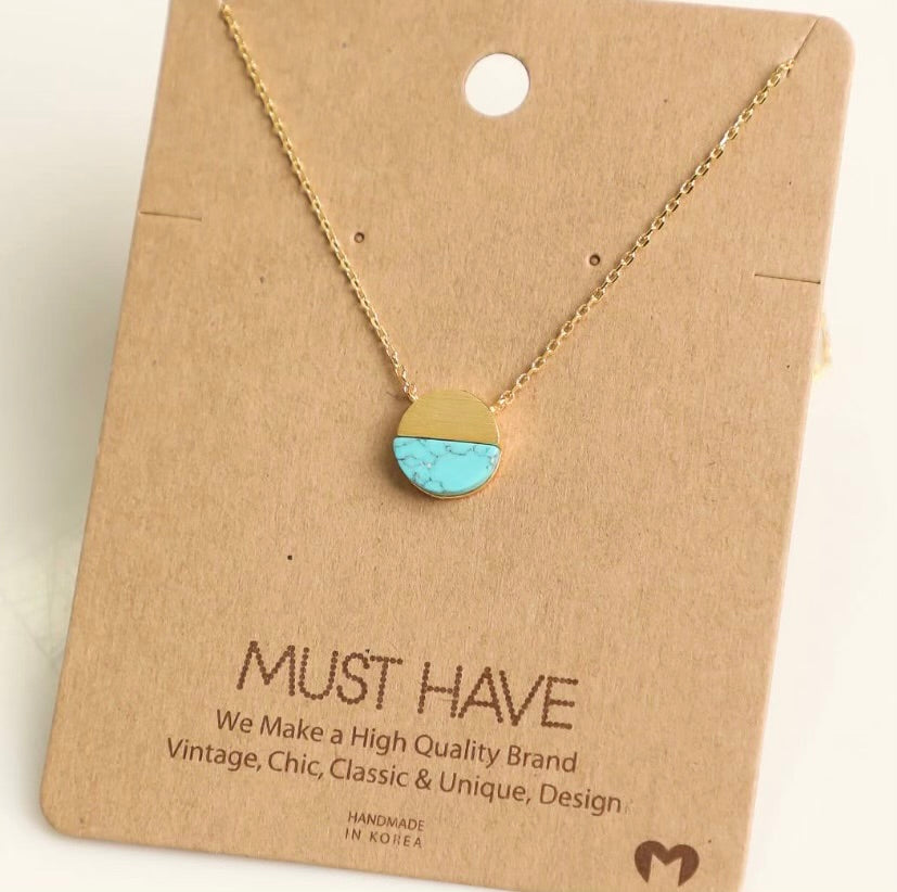 Must Have Necklaces - Half Circle - Light Blue