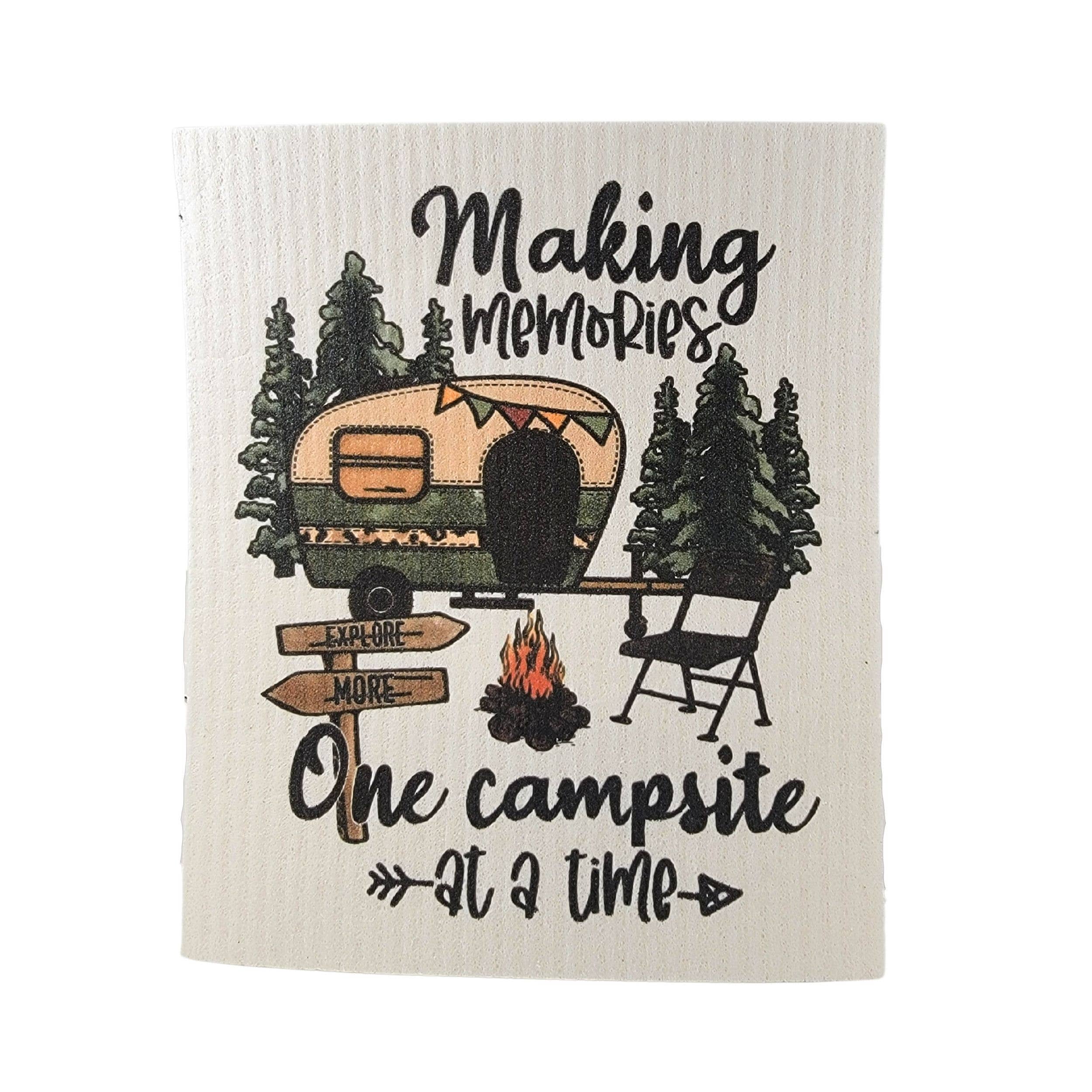 Making Memories Camping Design Swedish Dishcloth