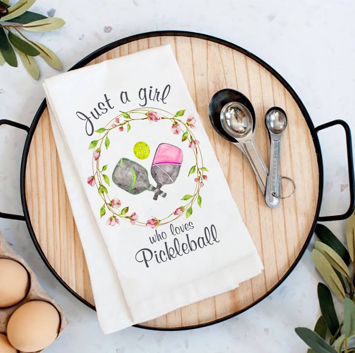 Just a Girl Who loves Pickleball Cotton Tea Towels