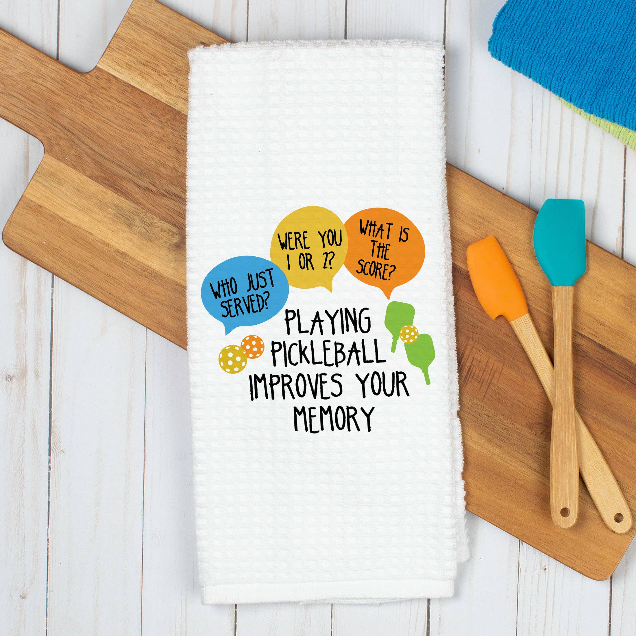 Always Play Pickleball Towel Funny Kitchen Decor Tennis Gift