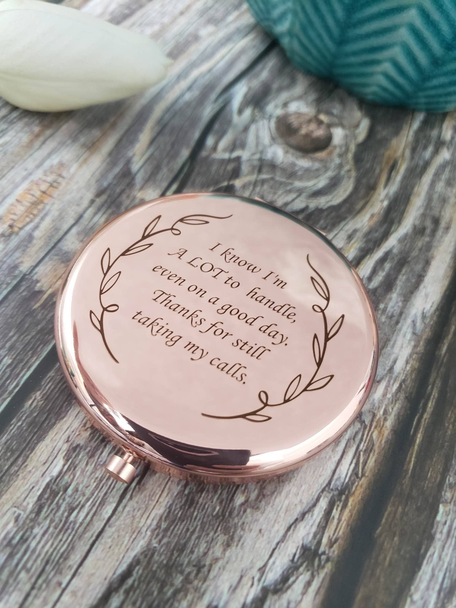 I'm A Lot to Handle Compact Mirror - Gold - Friendship