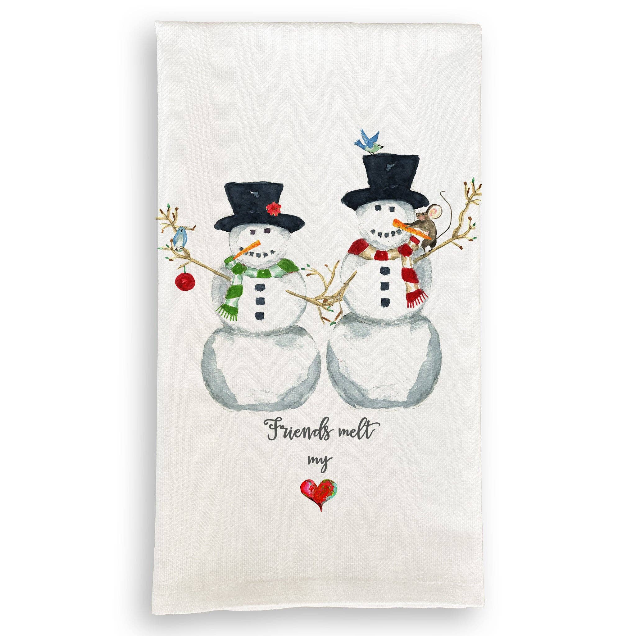Snowman Melt My Heart: Dishtowel