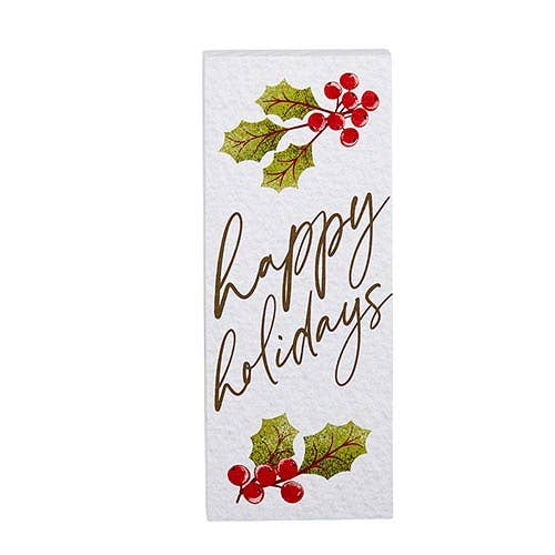 Happy Holidays Vertical Block - Clearance