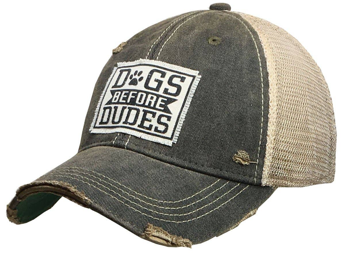 Dog Before Dudes Distressed Trucker Hat Baseball Cap