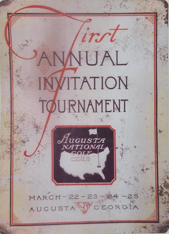 Vintage Tin Sign - Augusta National First Tournament