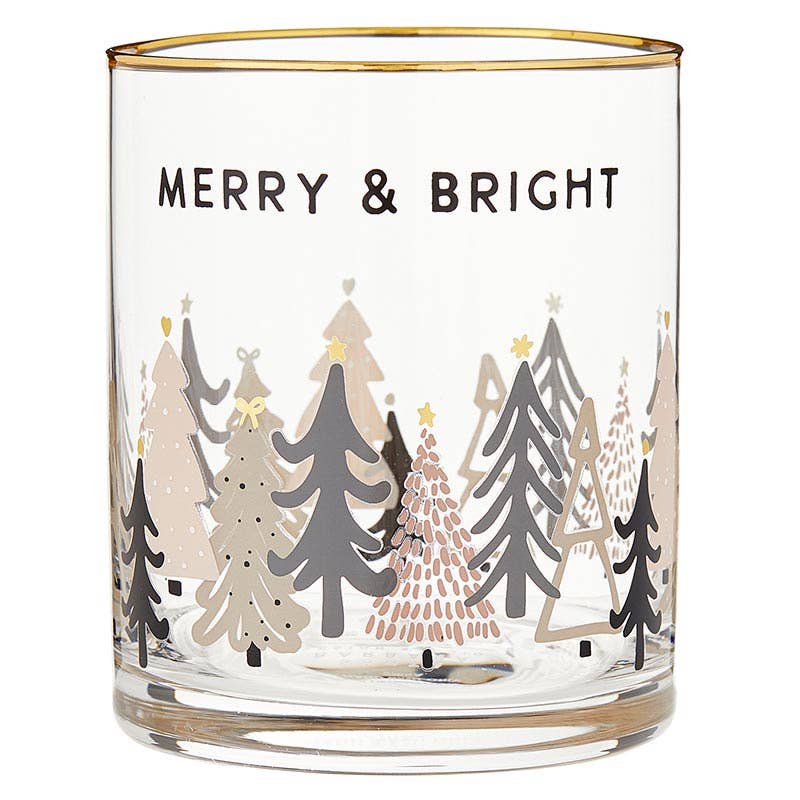 Merry & Bright Holiday Rocks Glass