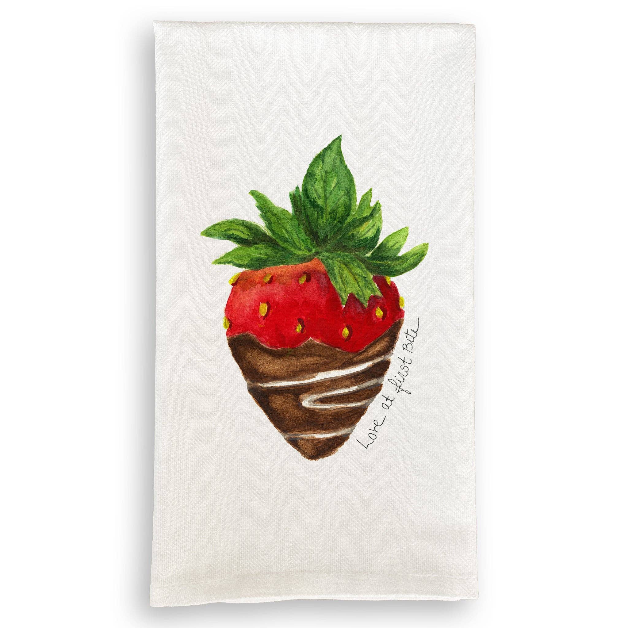 Love At First Bite Strawberry-  Dishtowel
