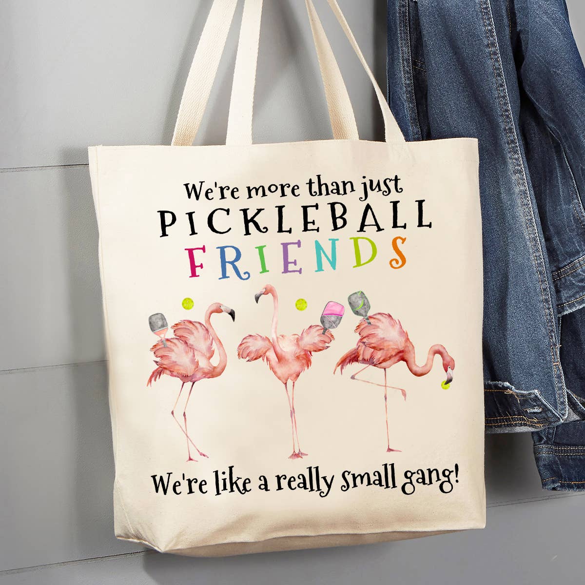 Pickleball We're More Than Friends 12 oz Canvas Tote Bag